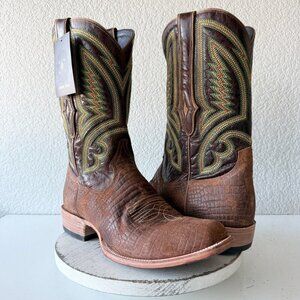 Johnny Ringo Mens Western Cowboy Boots Square Toe Brown Leather Size 15